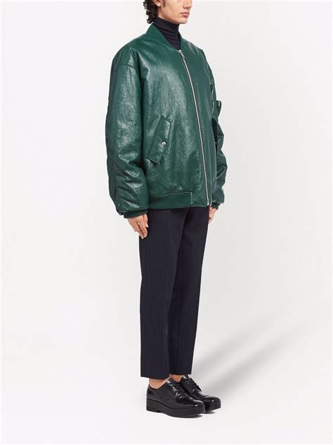 prada leather bomber jacket womens